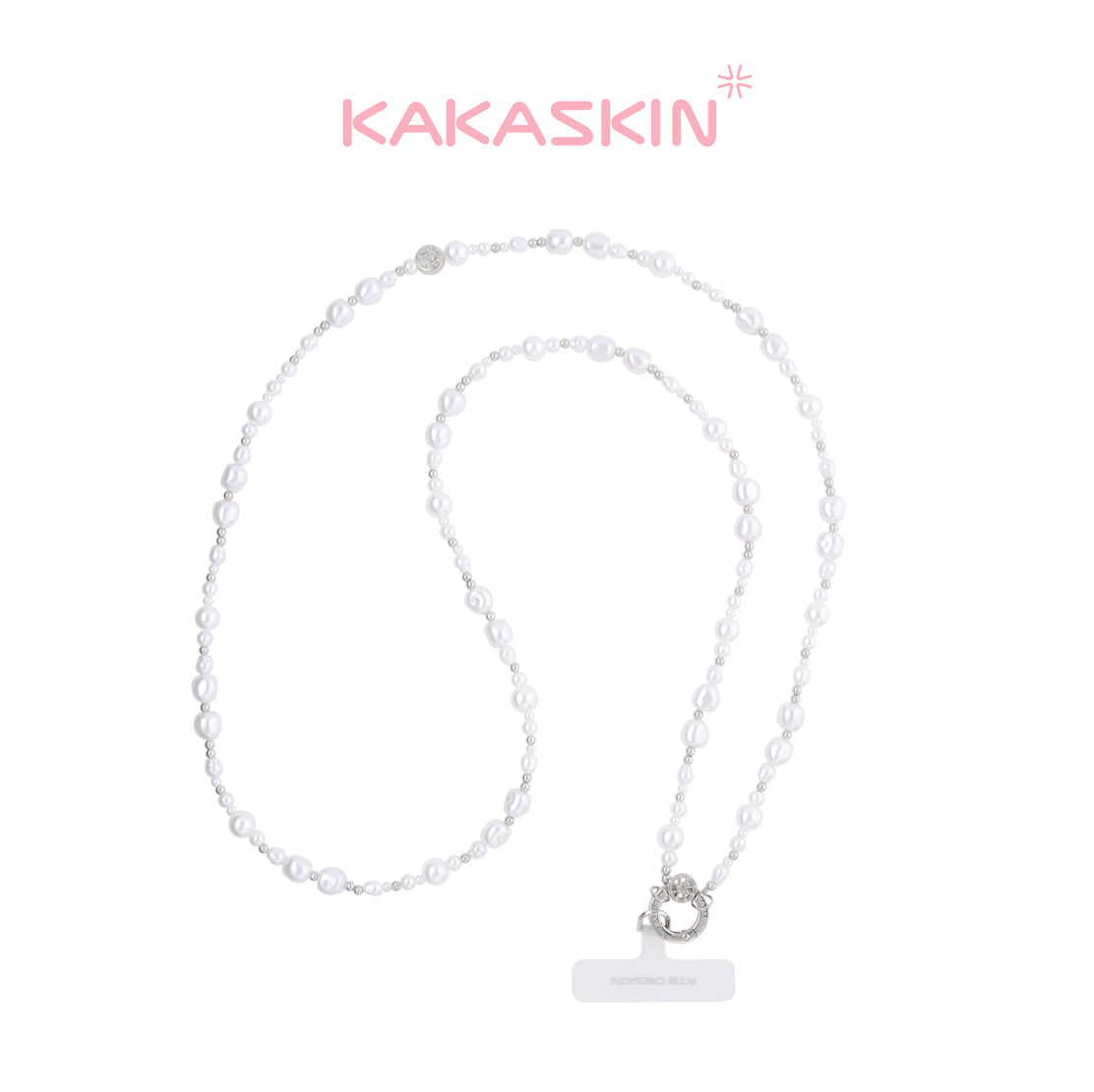 Long chain of Baroque pearls